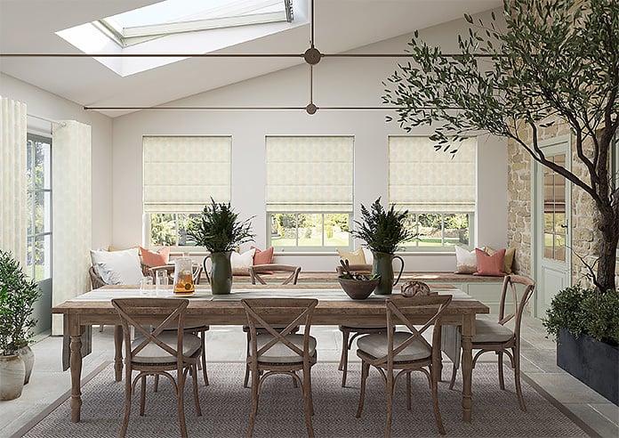 Gentle Palm, Lemon - Motorised Roman Blind - Image 8